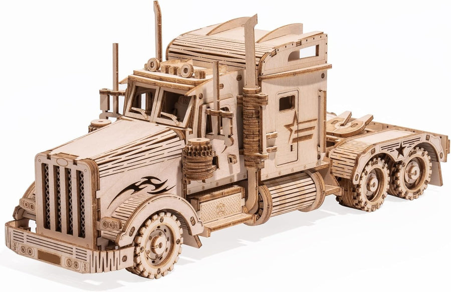 3D Wooden Truck Model Kit DIY Puzzle for Adults Teens – No Glue Needed