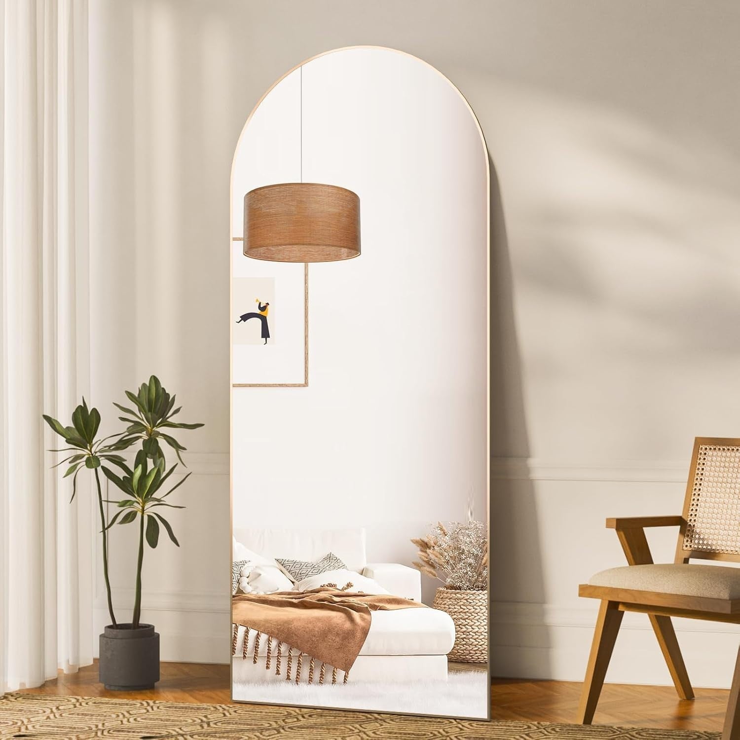 Gold Arch Full Length Mirror 165x60cm Floor Standing Wall Leaning