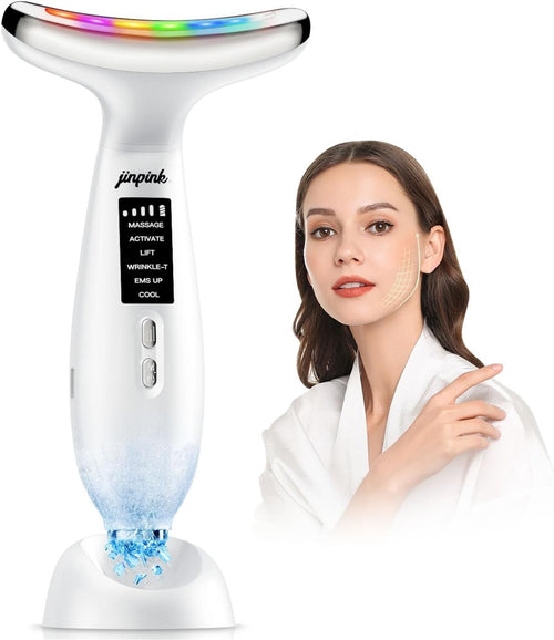 EMS Face Lifting Massager Hot Cold LED Anti Wrinkle Tool