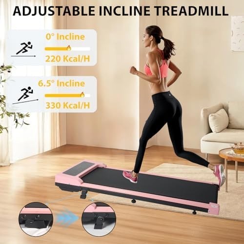 Foldable Under Desk Treadmill with Incline, App & Bluetooth Music