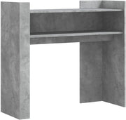 Concrete Grey Console Table with Shelves, 100x35x90cm, Modern Storage