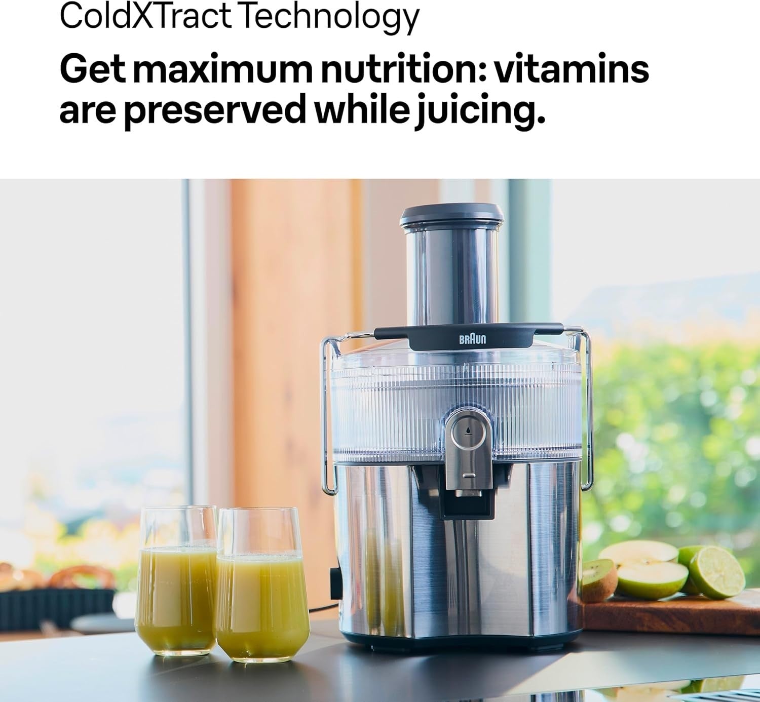 Cold Press Juicer ColdXtract Fast Juice 75mm Feed Tube 1000W Grey