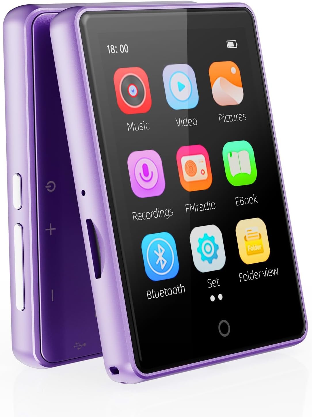 Bluetooth 5.3 64GB 2.8″ Touch MP3 Player for Kids w/ Speaker & FM Radio