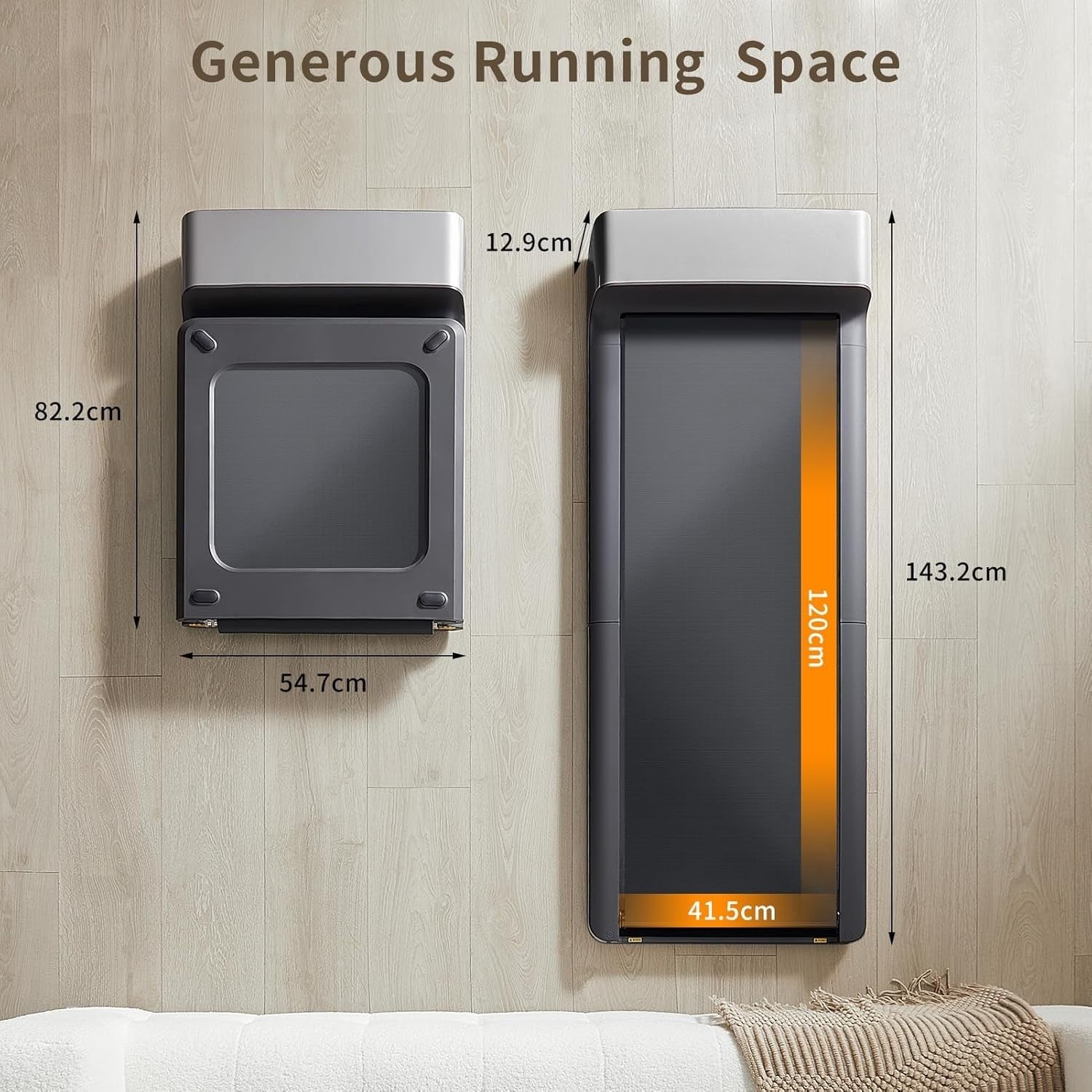 Compact Foldable Under Desk Treadmill 6km/h Home Office Walking Pad