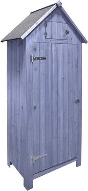 Outdoor Wooden Garden Tool Shed Waterproof Storage Cabinet with Shelves Lockable