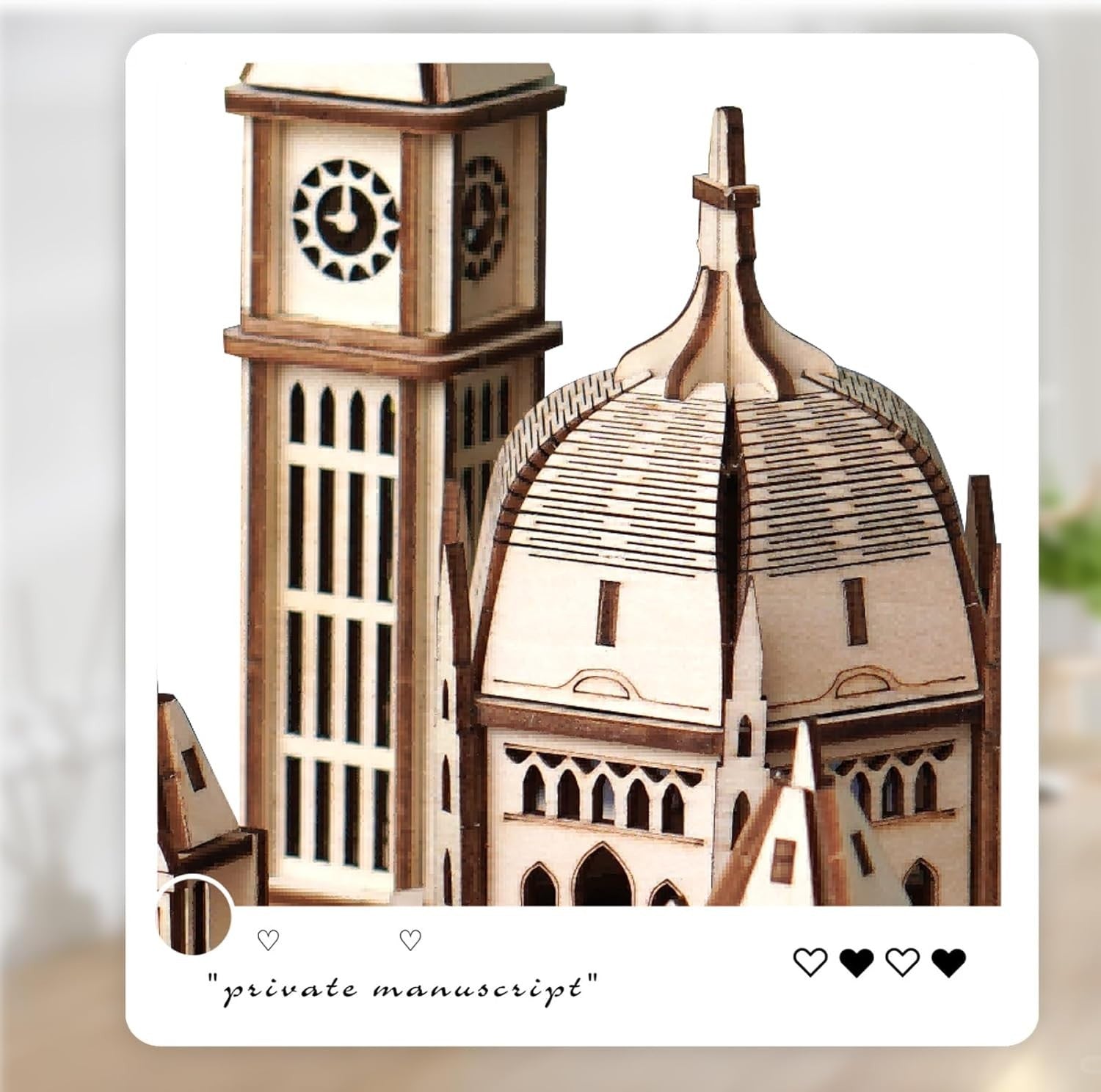 3D Wooden Puzzle Church Model Kit DIY Architectural Craft for Adults