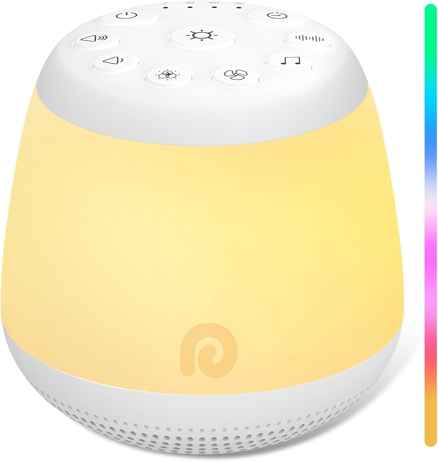 White Noise Machine with Night Light – 24 Soothing Sounds for Baby & Travel
