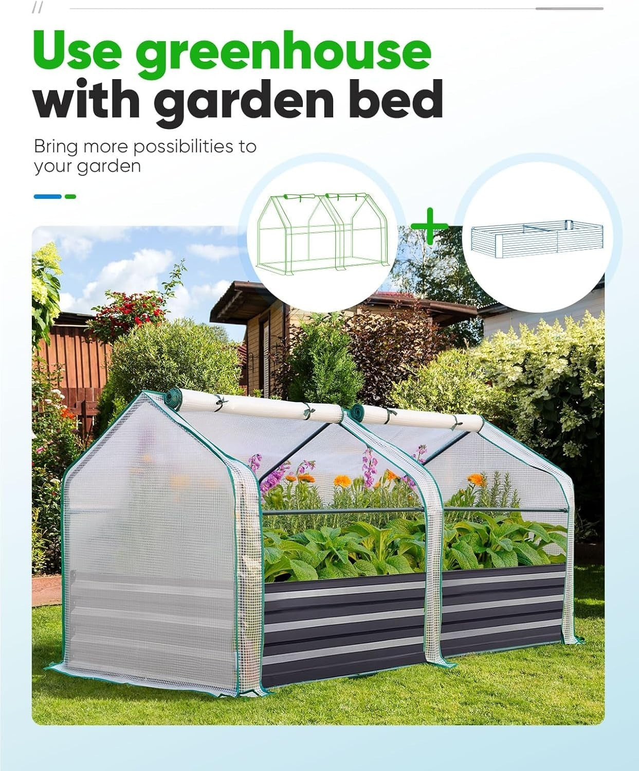 Mini Greenhouse Waterproof UV-Resistant PE Cover 71x36x36in | Reinforced