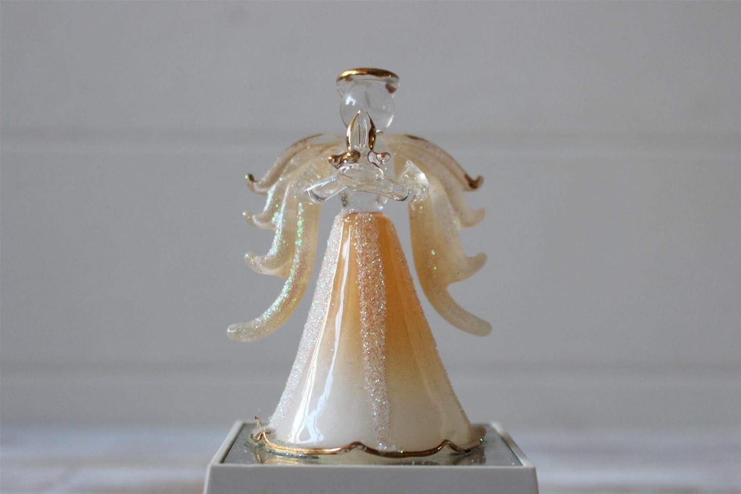 Light Up Crystal Glass Angel Ornament Hope LED Figurine Gift Home Decor