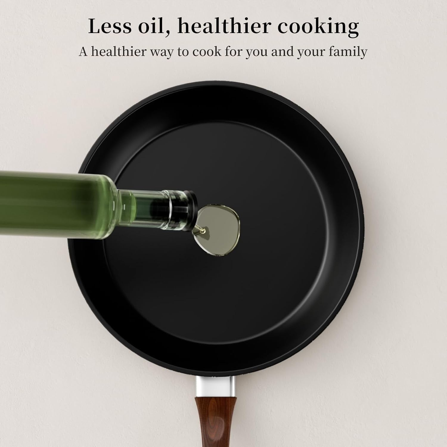 24cm Black Non Stick Frying Pan Induction Ready Granite Coating PFOA-Free
