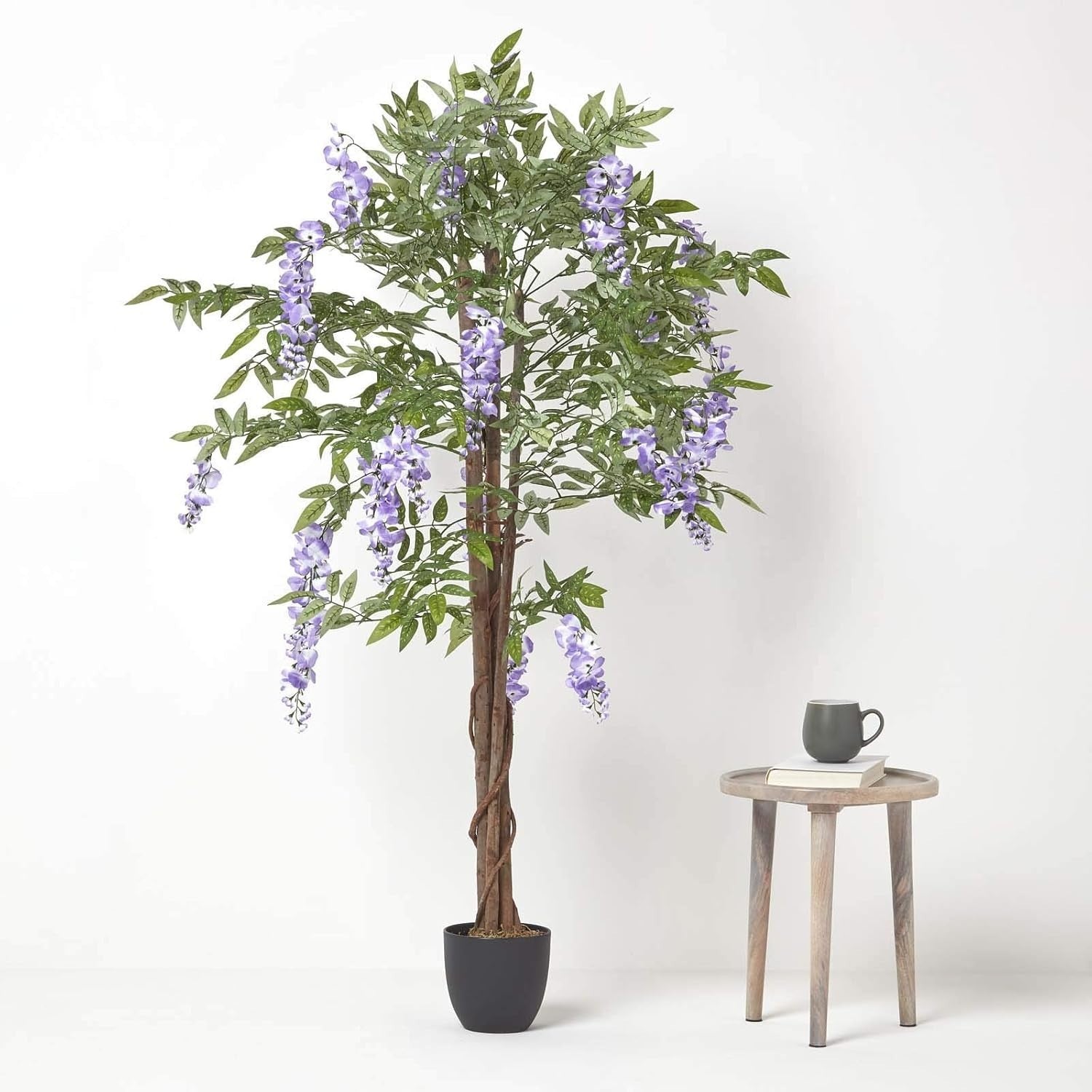 5ft Artificial Wisteria Tree in Weighted Pot Lilac Faux Hanging Flower Decor