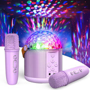 Girls Mini Karaoke Machine with 2 Mics LED Party Speaker Gift