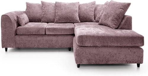 L-Shaped Pink Modular Chenille Sofa 5-Seater Corner Couch Modern Living Room