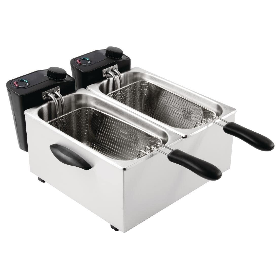 Double Deep Fat Fryer 7L Total 4000W Stainless Steel Dual Tank