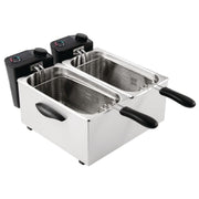 Double Deep Fat Fryer 7L Total 4000W Stainless Steel Dual Tank