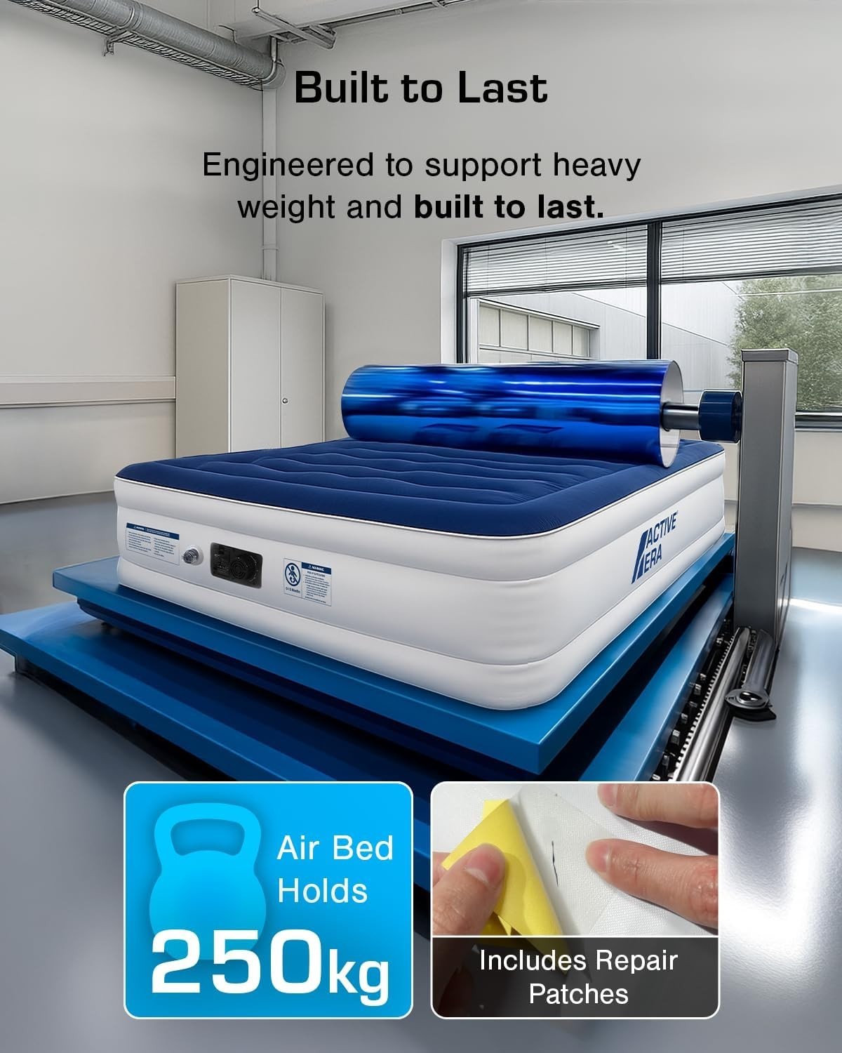 Luxury King Air Bed Built-In Electric Pump Flocked Mattress Fast Inflate