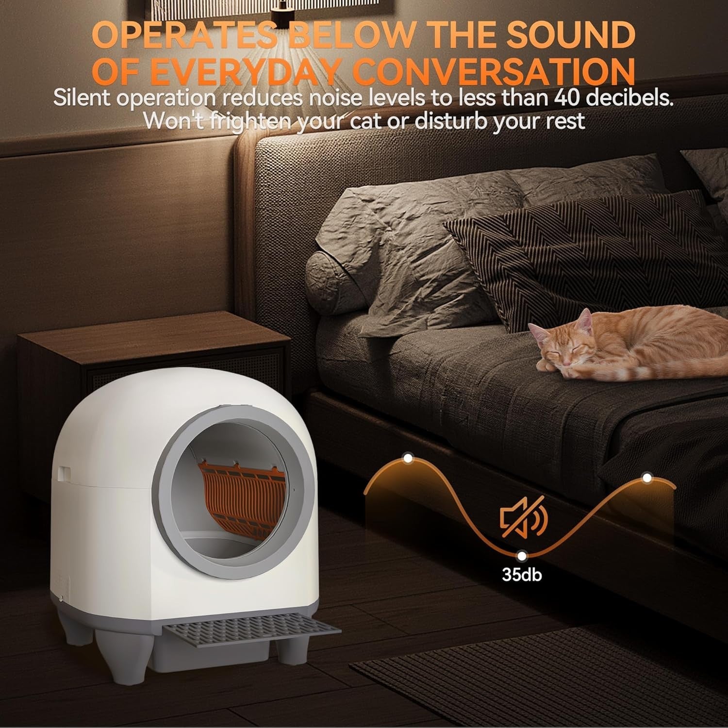 Self Cleaning Cat Litter Box 90L XXL APP Control Multi Cat Smart