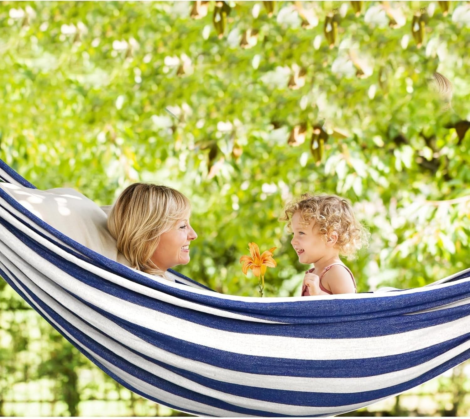 Cotton Camping Hammock with Pillow 300kg Capacity Portable Indoor Outdoor