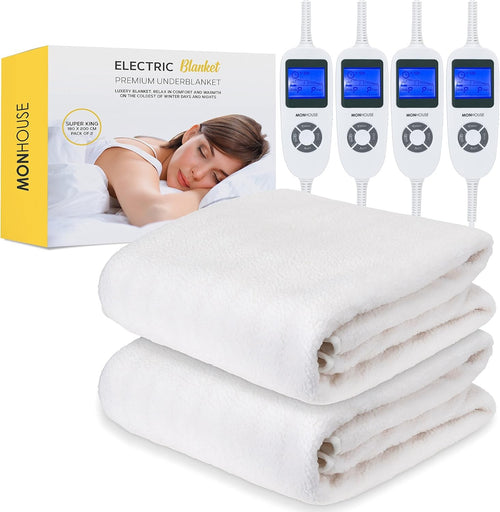 King Electric Heated Underblanket 180x200cm Dual Control 9 Heat Washable