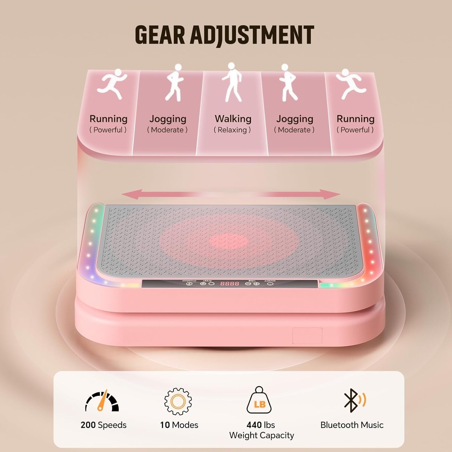 Bluetooth Vibration Fitness Platform 200 Levels 440lb Recovery