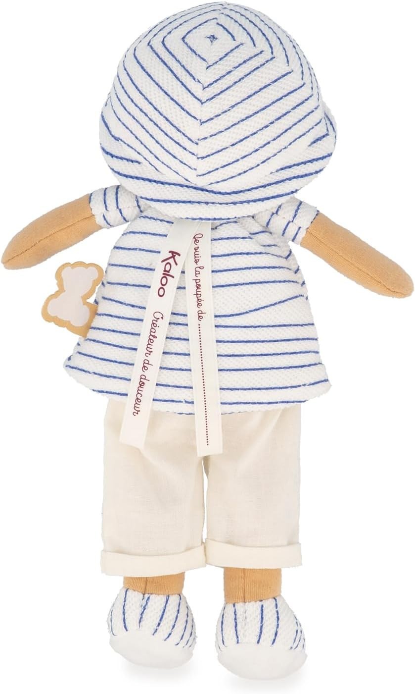 25cm Soft Fabric Rag Doll Sailor Outfit Personalised Ribbon Newborn Gift Box