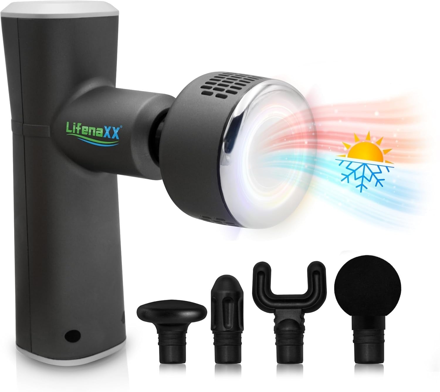 Deep Tissue Massage Gun Heat Cold Therapy Muscle Massager 5 Heads USB