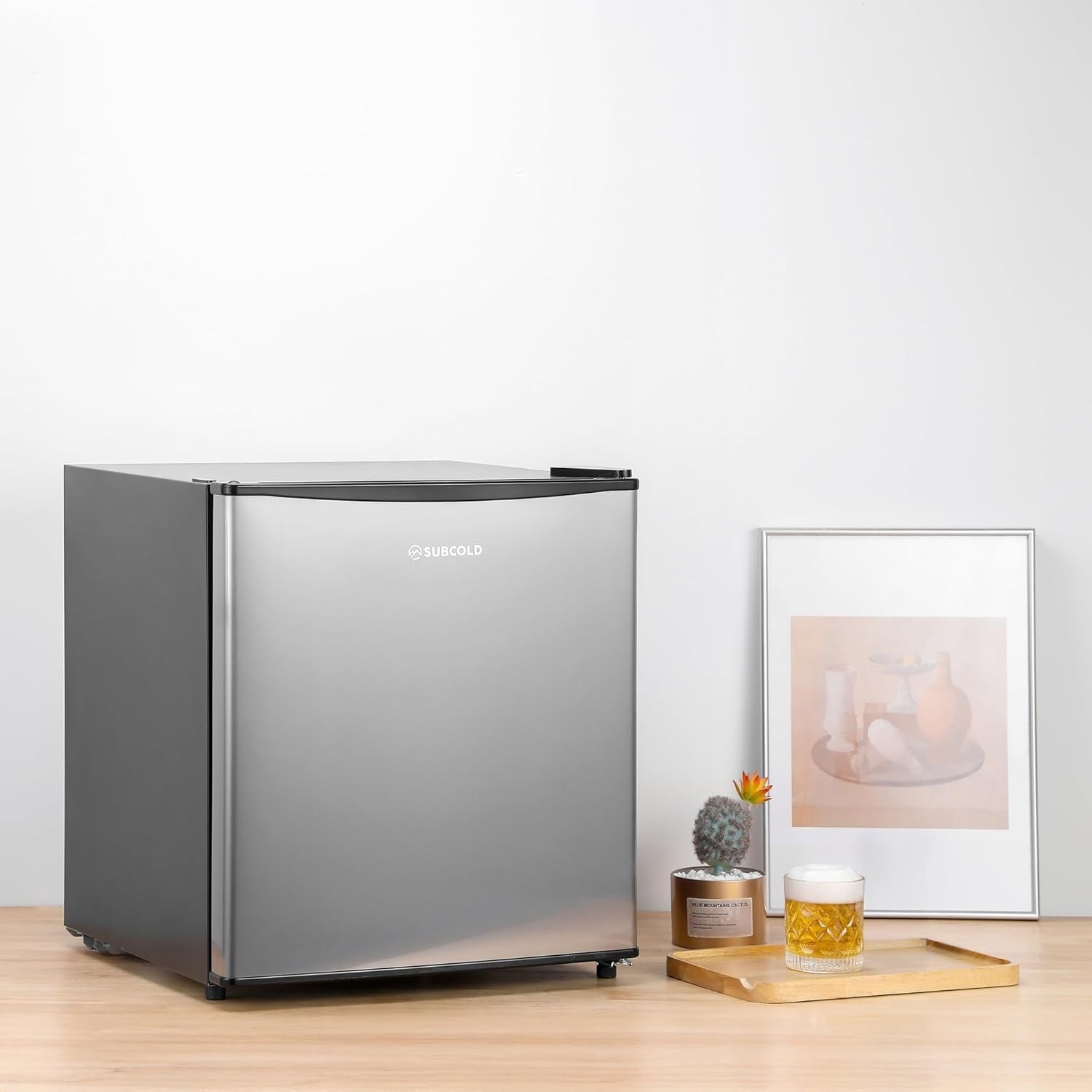 45L Mini Fridge Beer & Drink Cooler LED Stainless Steel Countertop