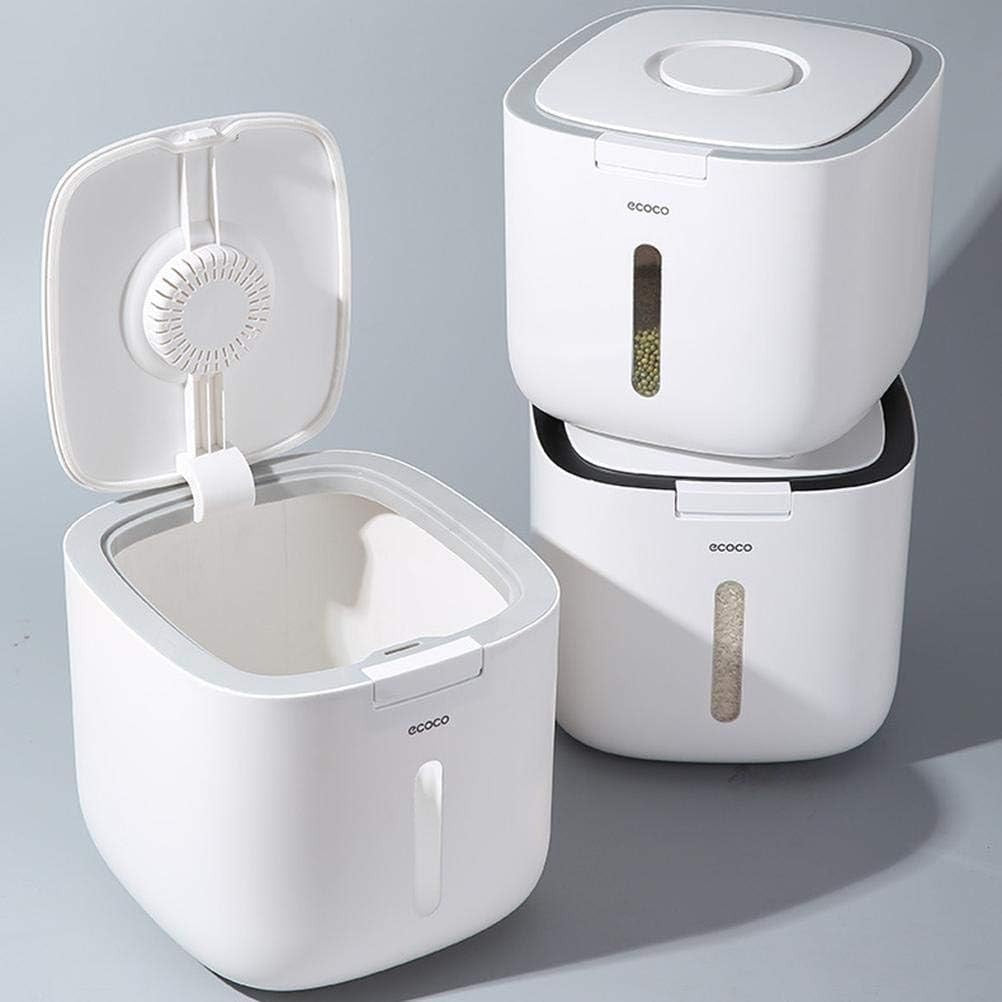 10KG Rice Storage Box Airtight Dispenser Nordic Style Clear Window