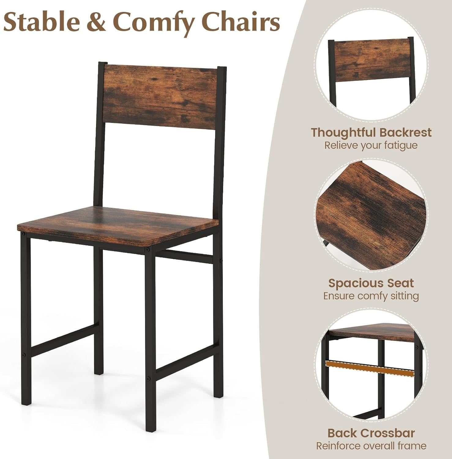 Rustic Brown Industrial Dining Set with Bench & Storage Shelf – Seats 4
