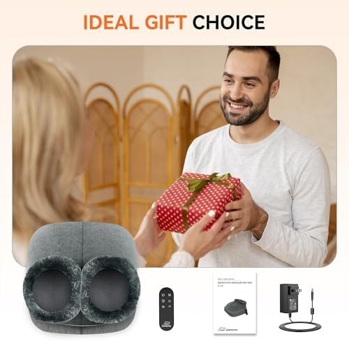 Shiatsu Foot & Back Massager with Heat, Deep Kneading & Remote Control