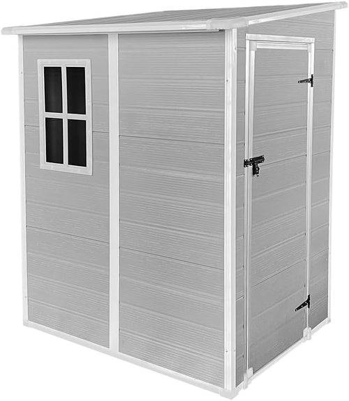 Compact Garden Storage Shed 4x4.66ft Plastic Box with Floor & Vent