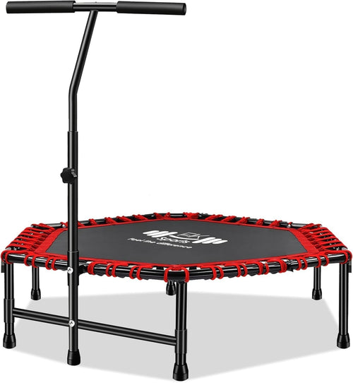 40” Foldable Fitness Rebounder w T Handle Quiet Indoor Cardio