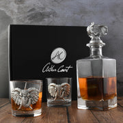 Luxury Elephant Decanter Set 750ml with 2 Whiskey Glasses | Premium Bar Gift