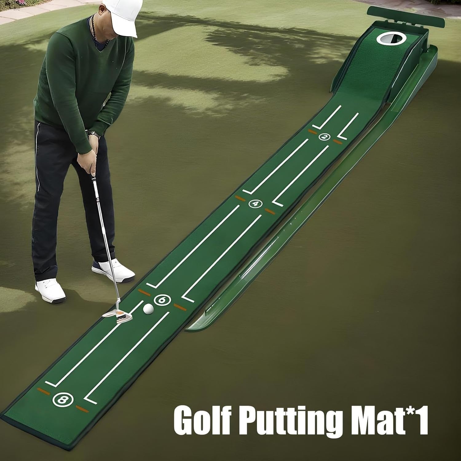 Golf Putting Mat Indoor Auto Ball Return Training Aid Home Office