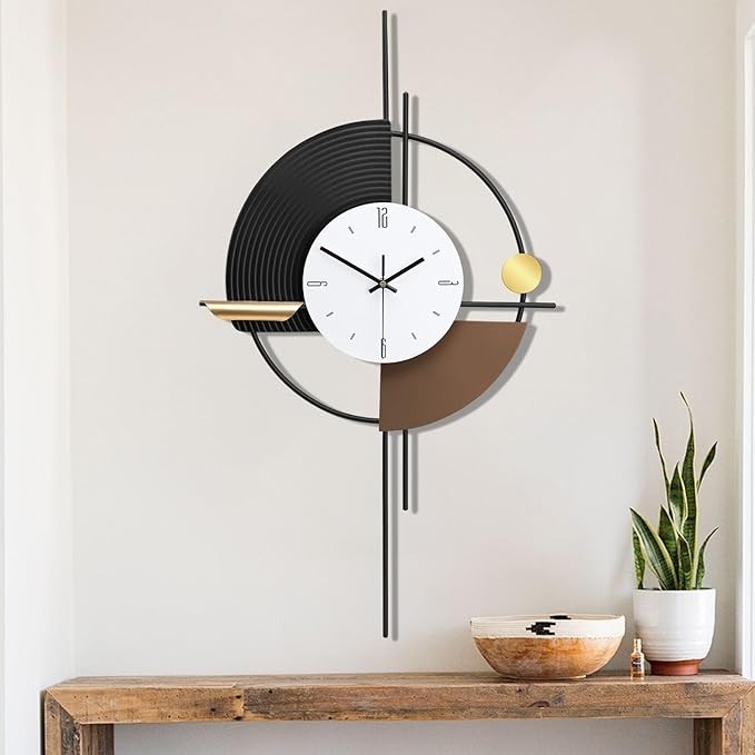 Large Modern Metal Wall Clock 45×79cm Silent Digital Decor for Living Room Hallw