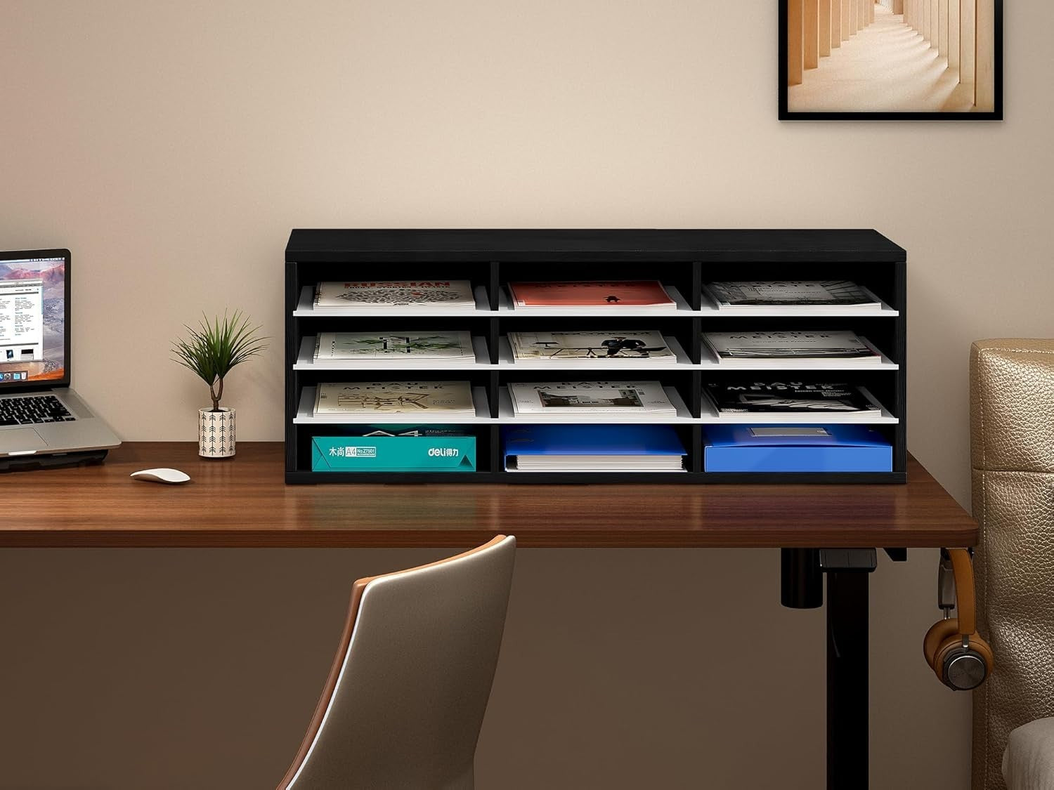 Desk File Organizer 12 Compartment Desktop Tray A4 Document Holder