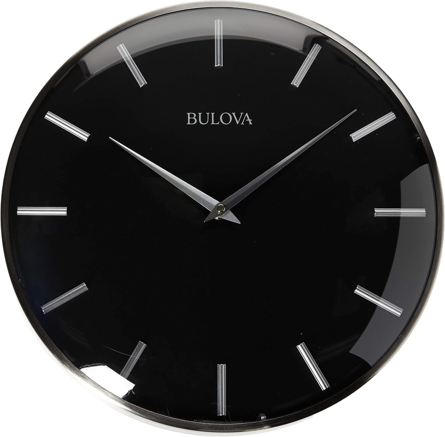 Modern Wall Clock 40cm Black Pewter Finish Quartz Battery Silent Living Room