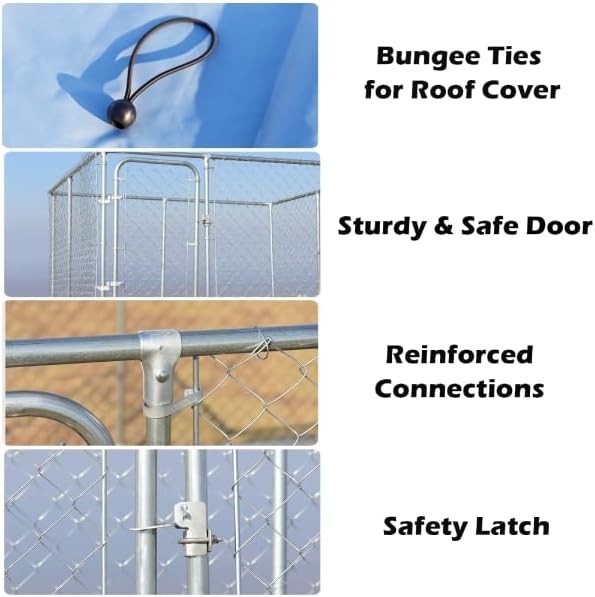 Large Metal Chicken Coop Run 230x233x173cm Waterproof Cover