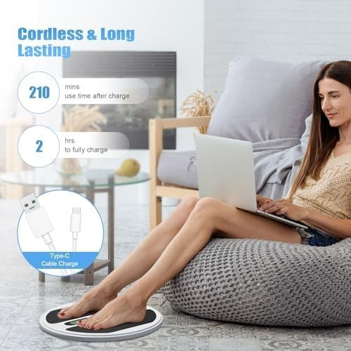 Cordless Foot Massager TENS EMS Blood Circulation Pain Relief Large