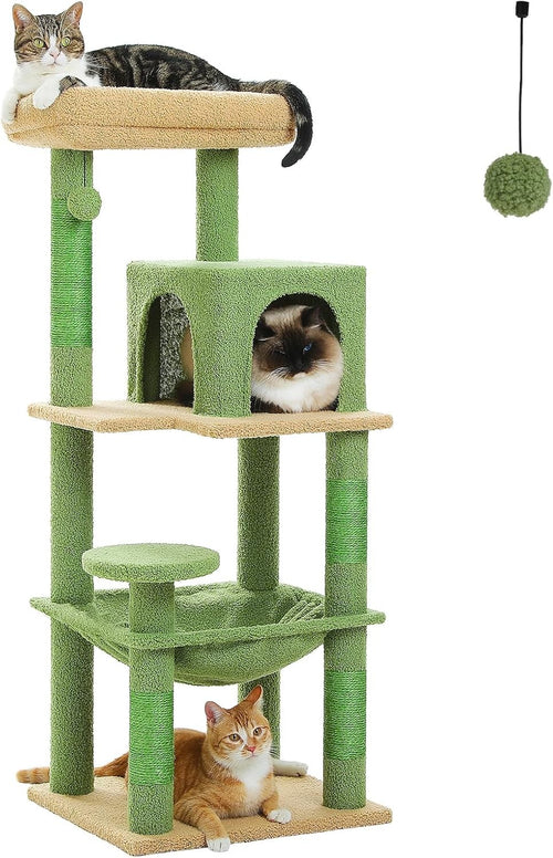 Cat Tree Tower 116cm Multi Level Scratching Posts Hammock Condo Kitten