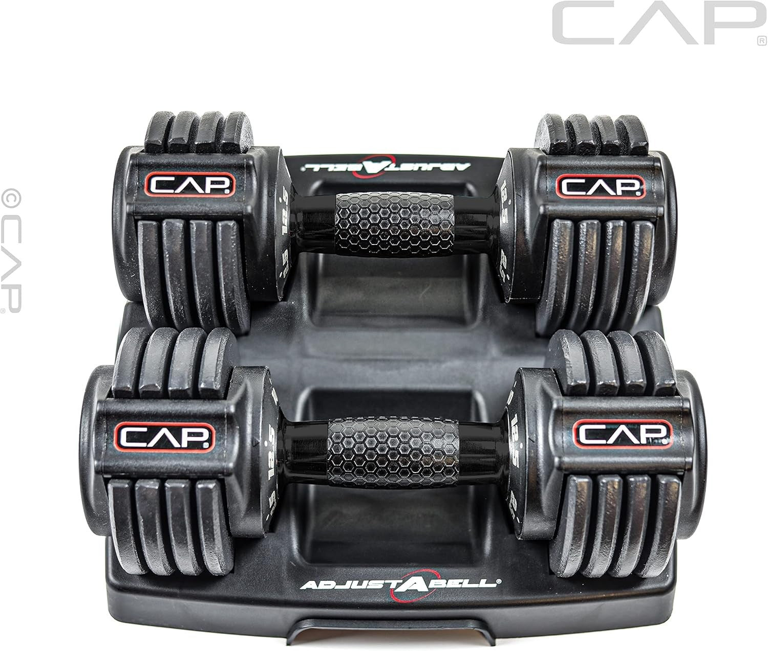 12.5LB Adjustable Dumbbell Pair Twist Handle Honeycomb No-Roll Home Gym