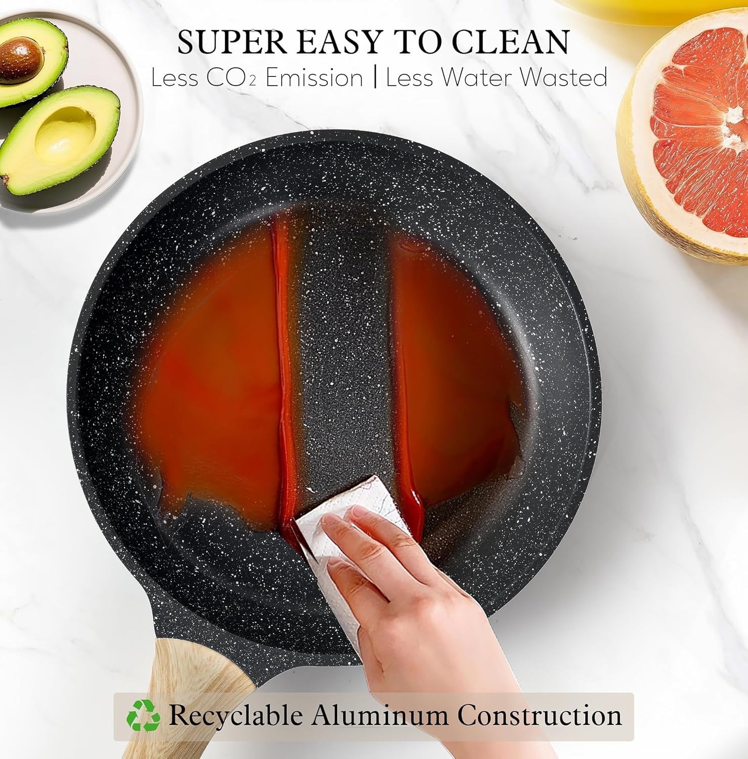 13pcs Non-Stick Granite Cookware Set Induction Ready with Lids & Utensils