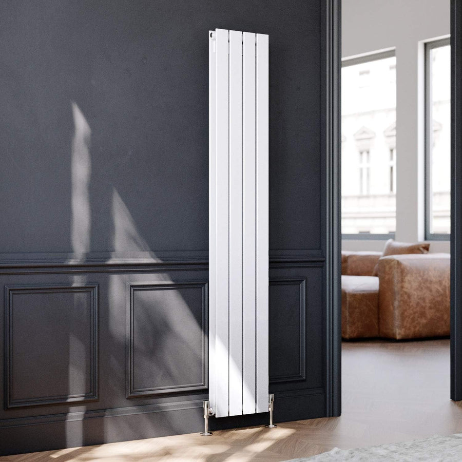 White Vertical Designer Radiator 1800x300mm Double Panel Central Heating