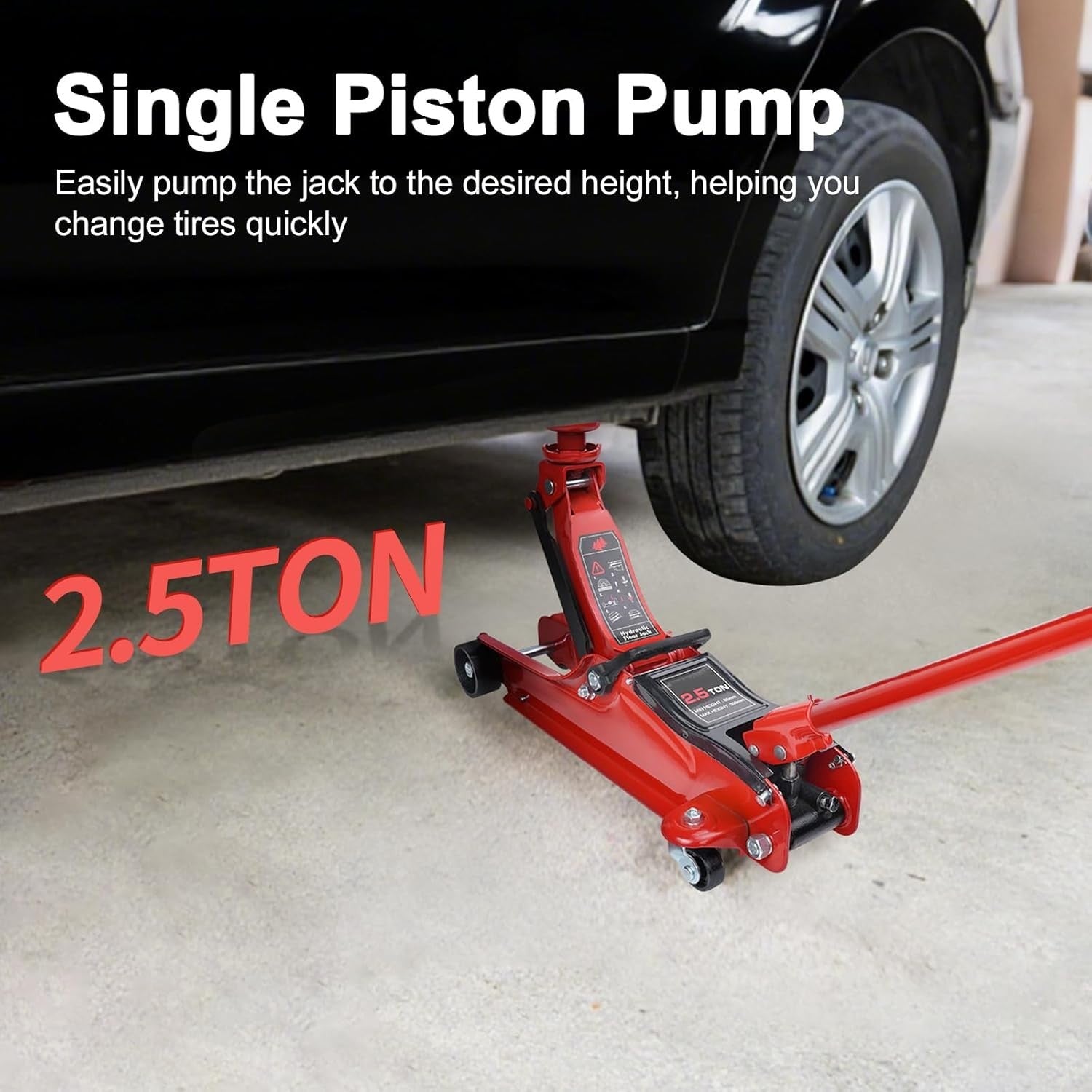 2.5 Ton Hydraulic Trolley Jack Quick Lift 135–380mm Heavy Duty Car SUV Red