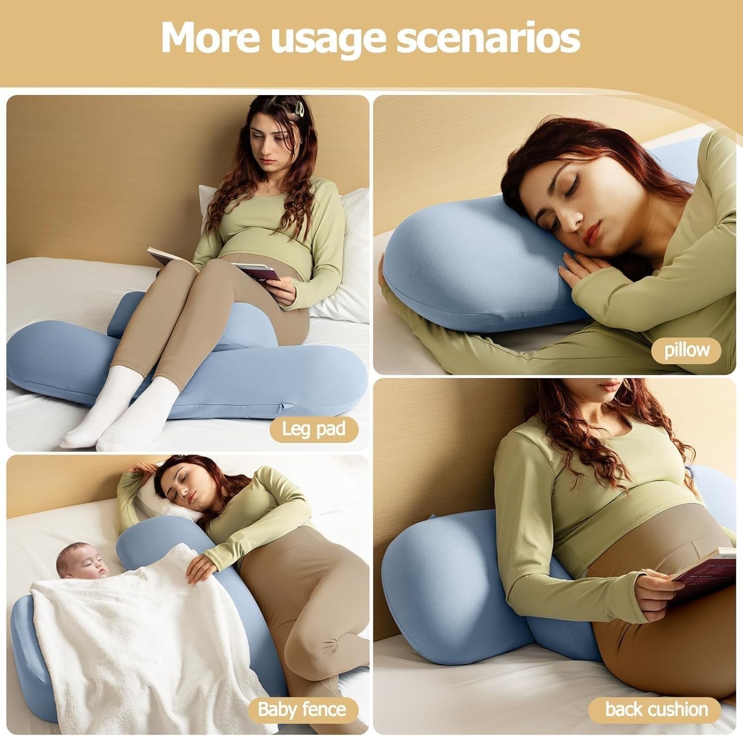 Pregnancy Pillow Side Sleeper Memory Foam Maternity Back Belly Hip Support