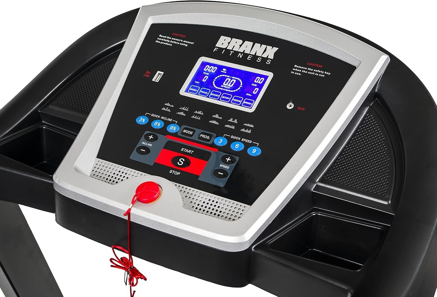 Foldable Home Treadmill 16.5km/h Auto Incline 5HP Motor Shock Absorption