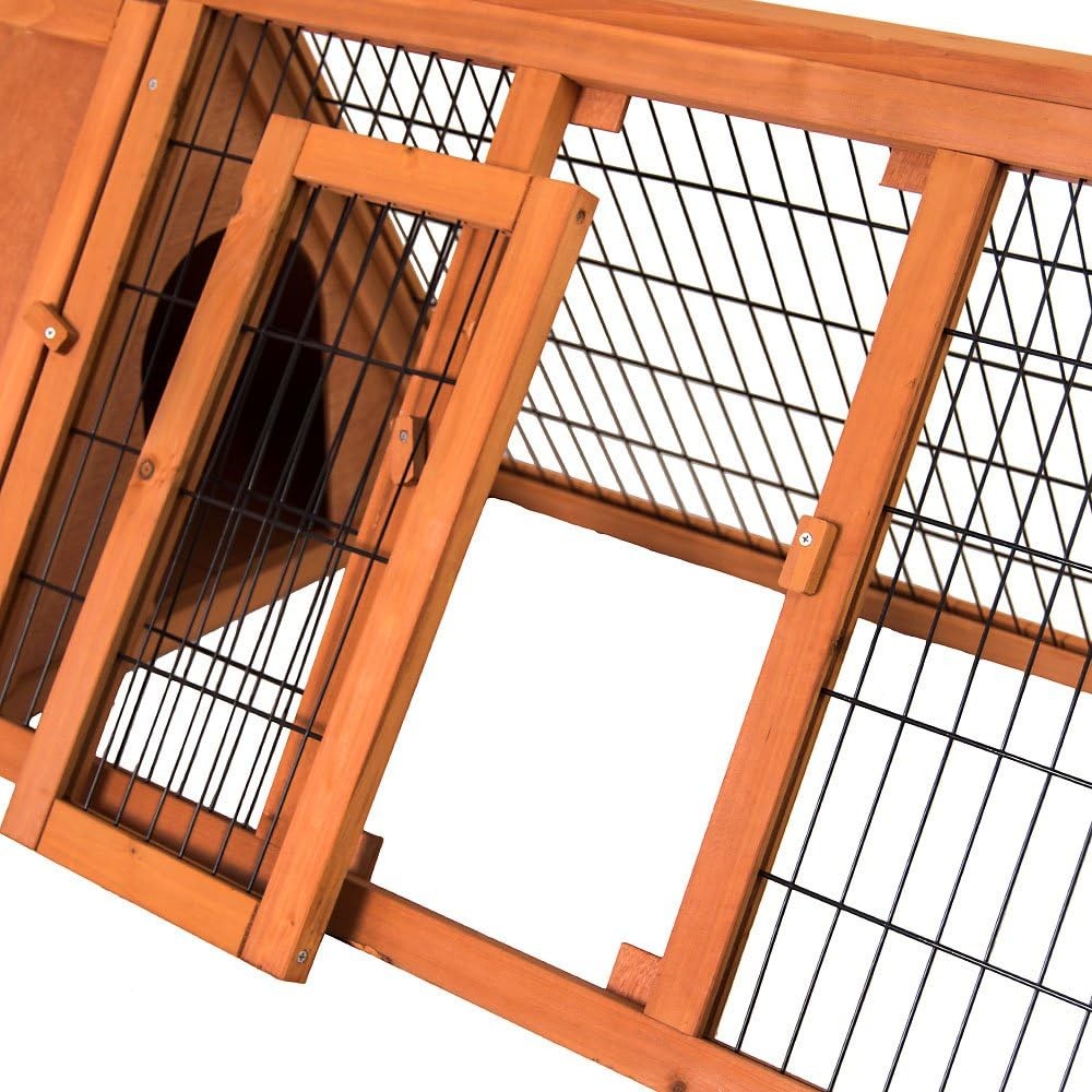Large Outdoor Rabbit Run Hutch Triangle Wooden Guinea Pig Enclosure Secure