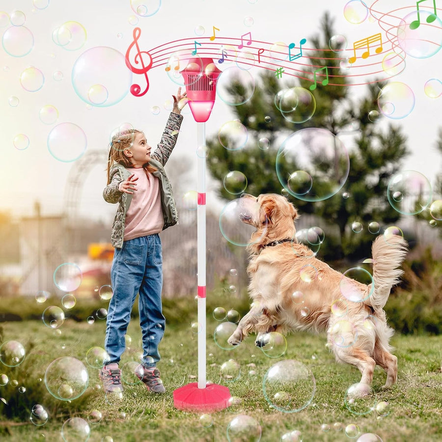 47in Rechargeable Standing Bubble Machine with Lights Music Red