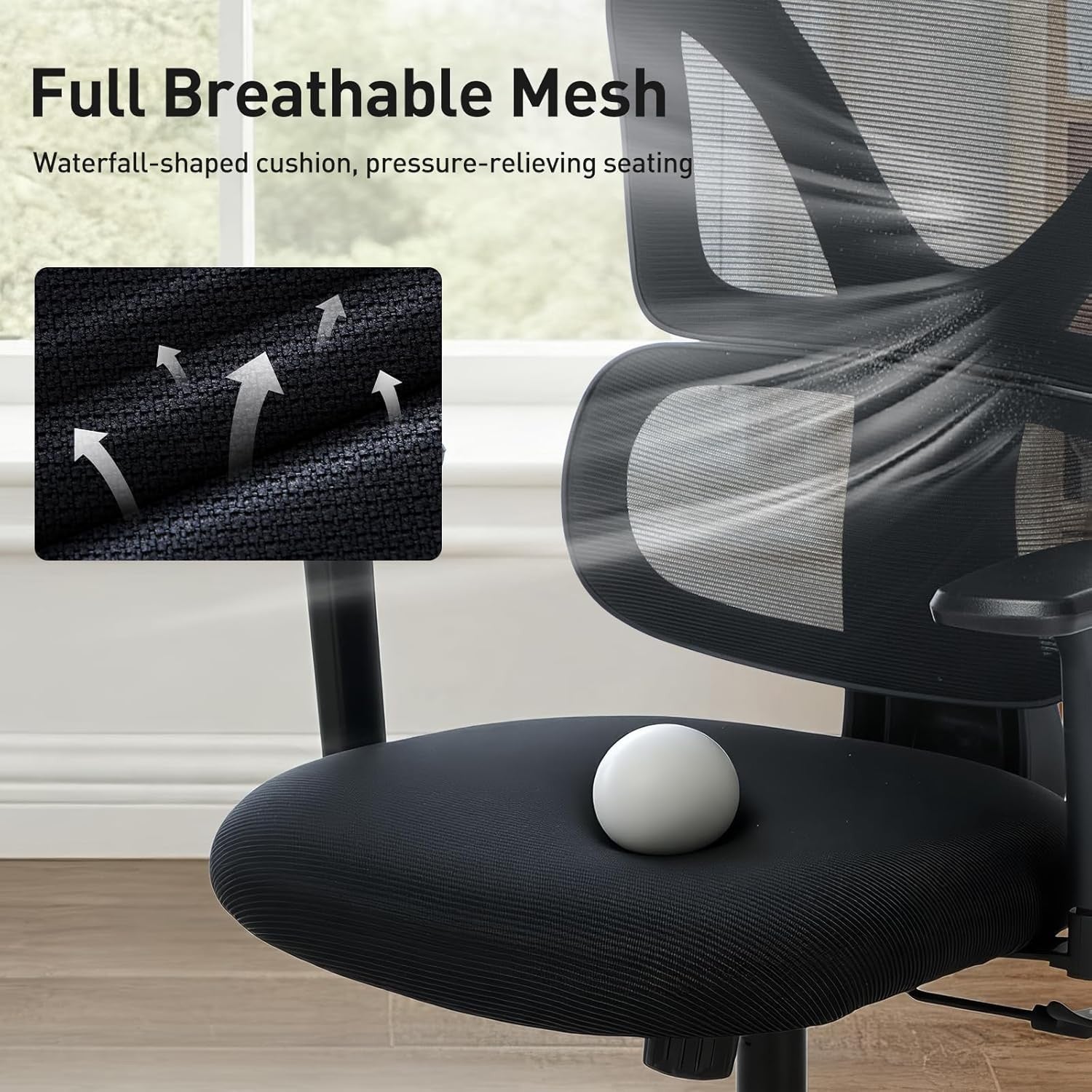Ergonomic Mesh Office Chair High Back Lumbar Support Black