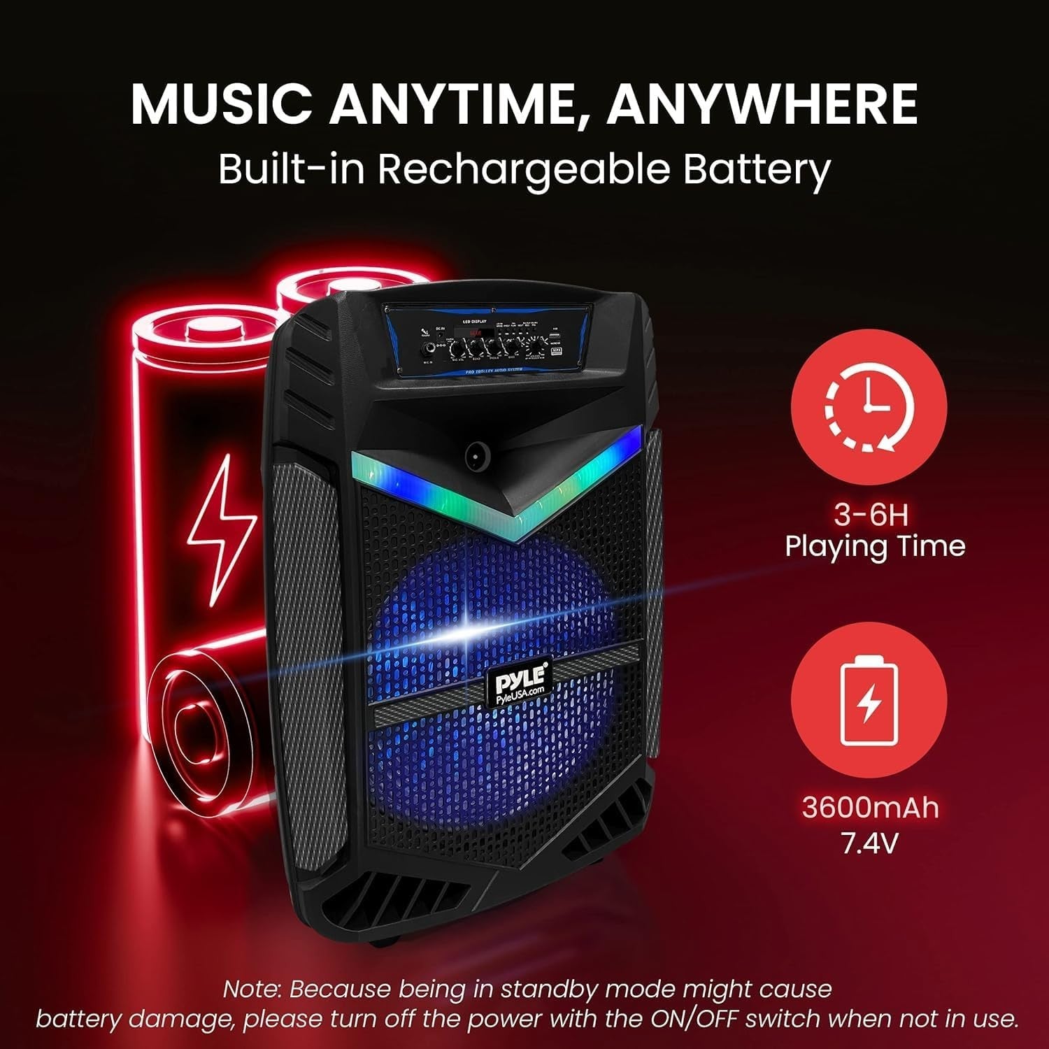 Portable Bluetooth PA Speaker 800W Outdoor Karaoke Machine Mic Included